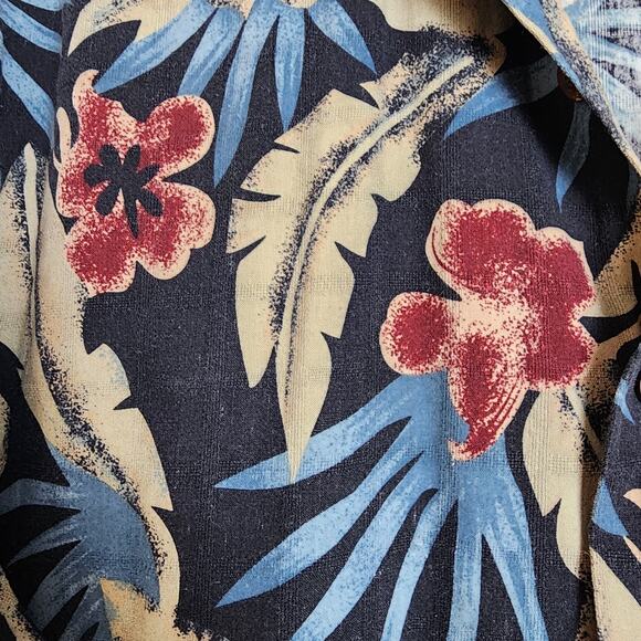 Haggard 100% Silk Shortsleeve Mens Shirt XL - Tropical Print Button Down Pocket - Picture 6 of 7